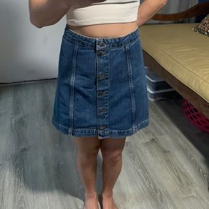 Topshop Denim Button-Up Skirt